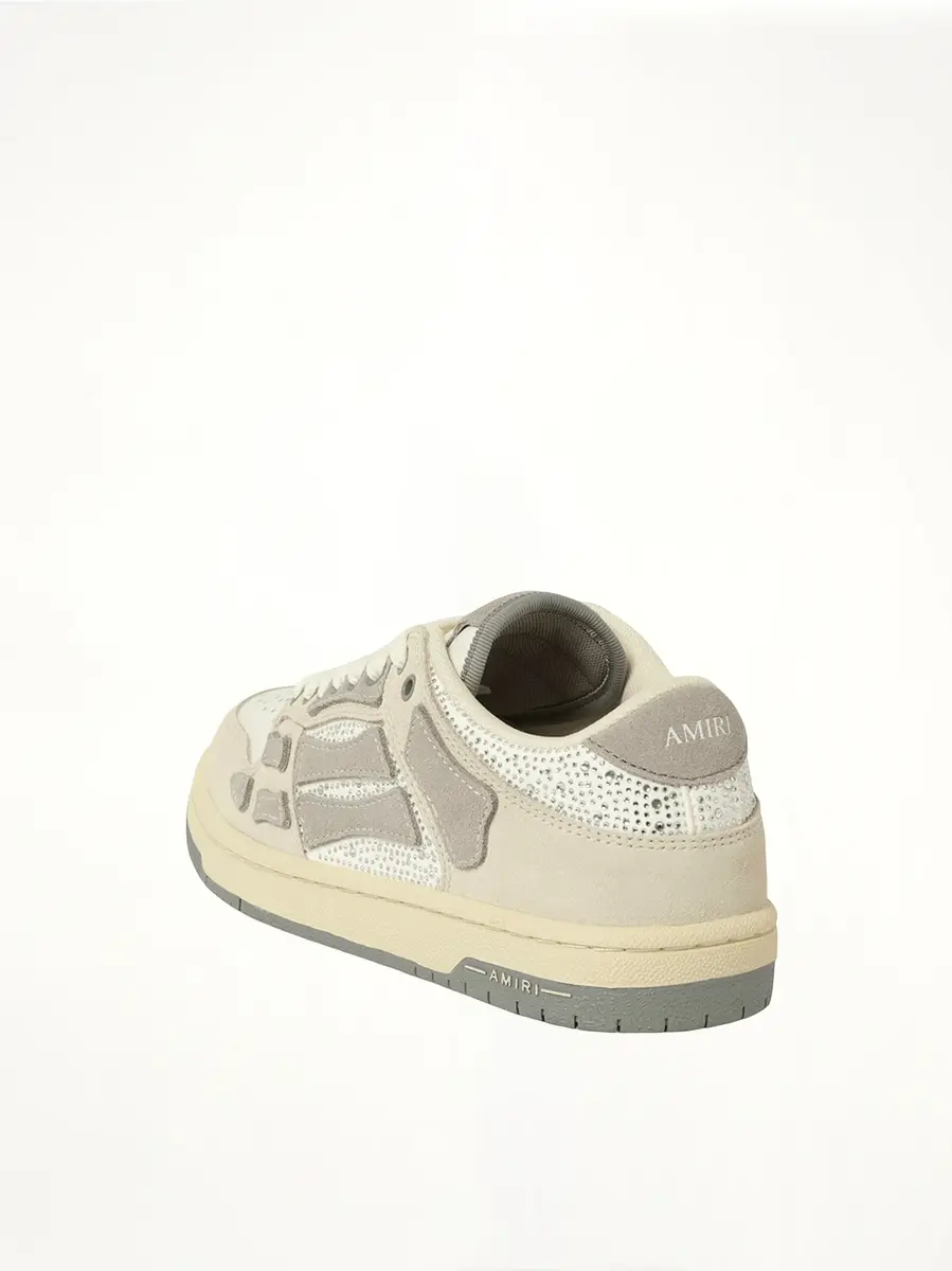 AMIRI Crystal Suede Skeleton Top Low Sneaker in Birch White | Thumbnail 2 AMIRI Crystal Suede Skeleton Top Low Sneaker in Birch White | Thumbnail 2