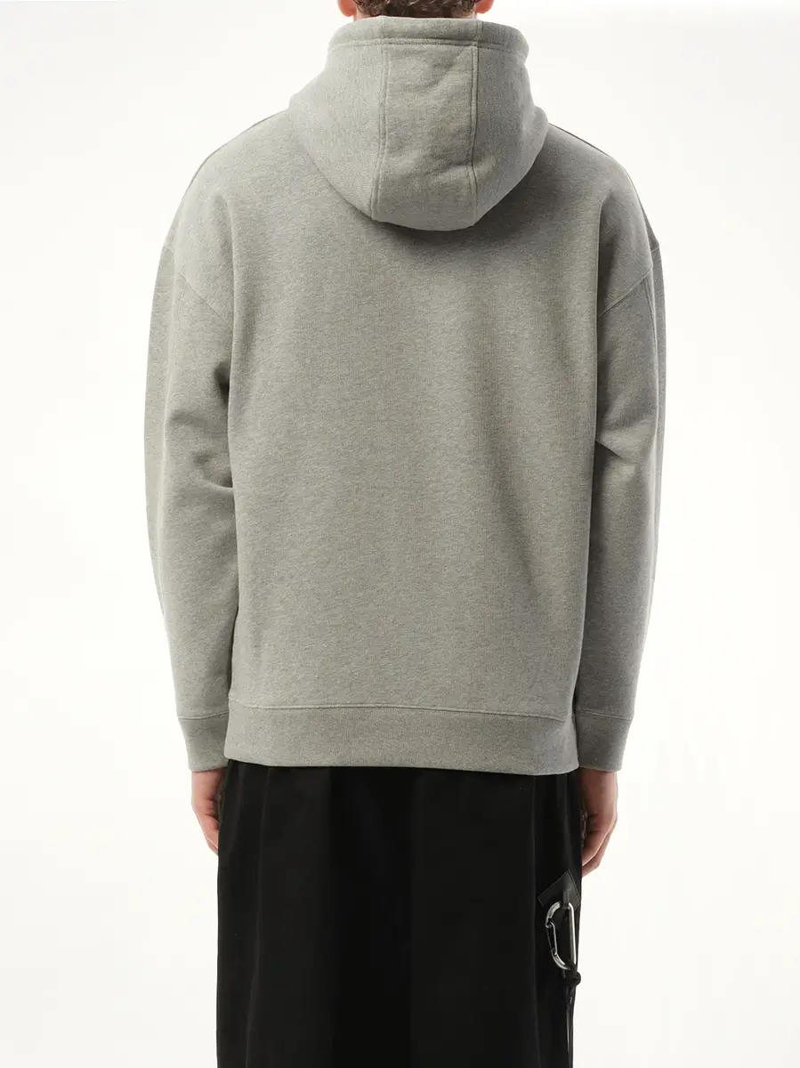 Loewe Leather Tassel Hoodie in Grey Melange | Thumbnail 6