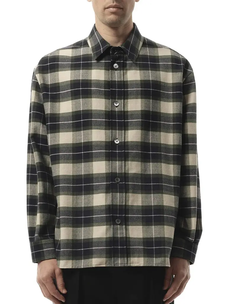Loewe Check Overshirt in Green/multicolour Green | Image 1 Loewe Check Overshirt in Green/multicolour Green | Image 1