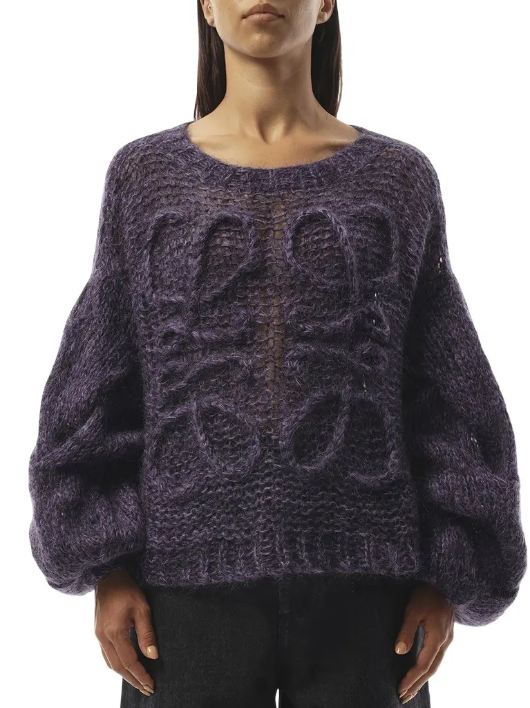 Loewe Relaxed Fit Anagram Sweater in Black/purple Purple | Image 1 Loewe Relaxed Fit Anagram Sweater in Black/purple Purple | Image 1