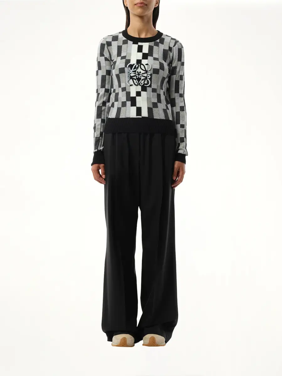 Loewe Intarsia Anagram Sweater in Grey/light Grey | Thumbnail 4 Loewe Intarsia Anagram Sweater in Grey/light Grey | Thumbnail 4