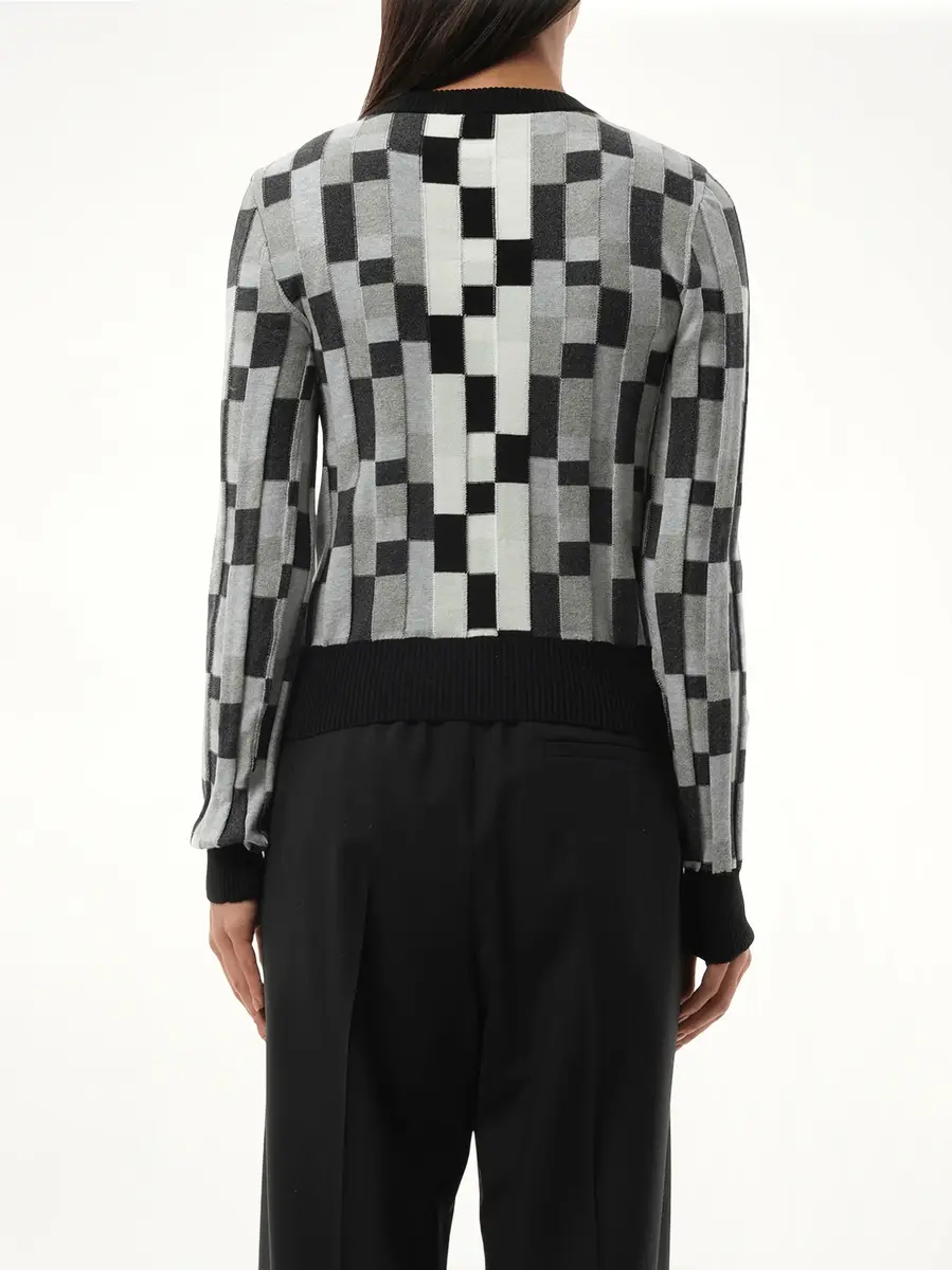 Loewe Intarsia Anagram Sweater in Grey/light Grey | Thumbnail 6 Loewe Intarsia Anagram Sweater in Grey/light Grey | Thumbnail 6
