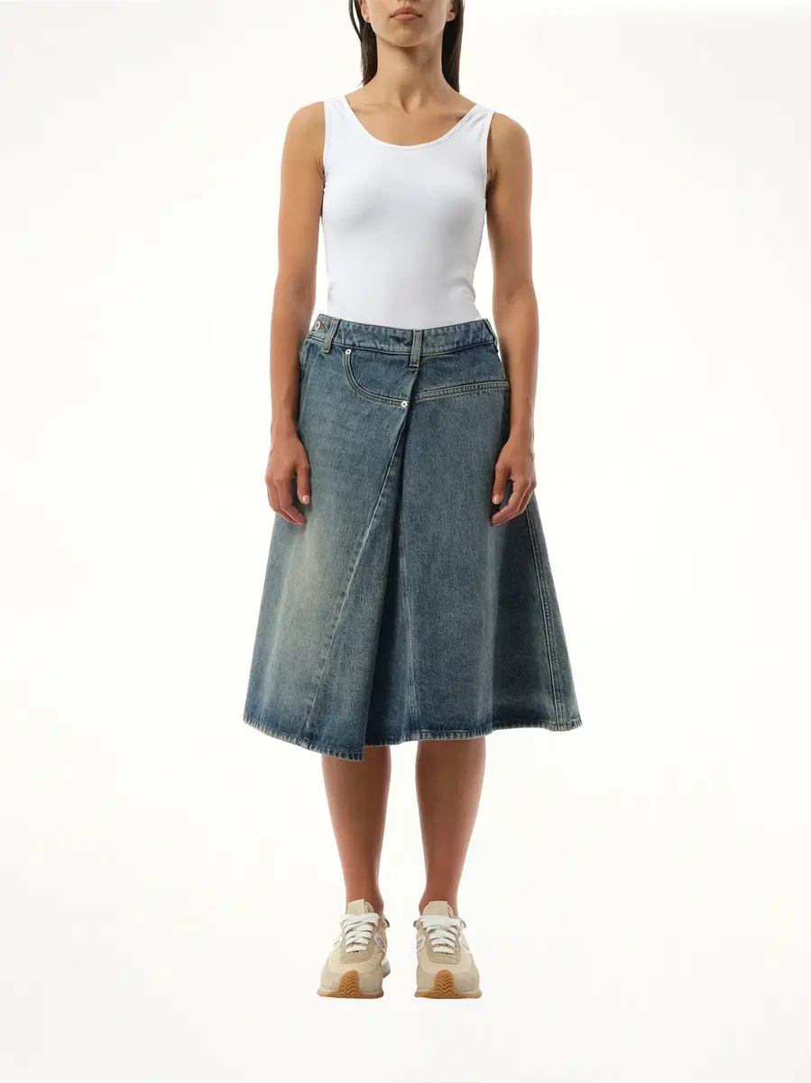 Loewe Deconstructed Skirt in Washed Denim | Thumbnail 4