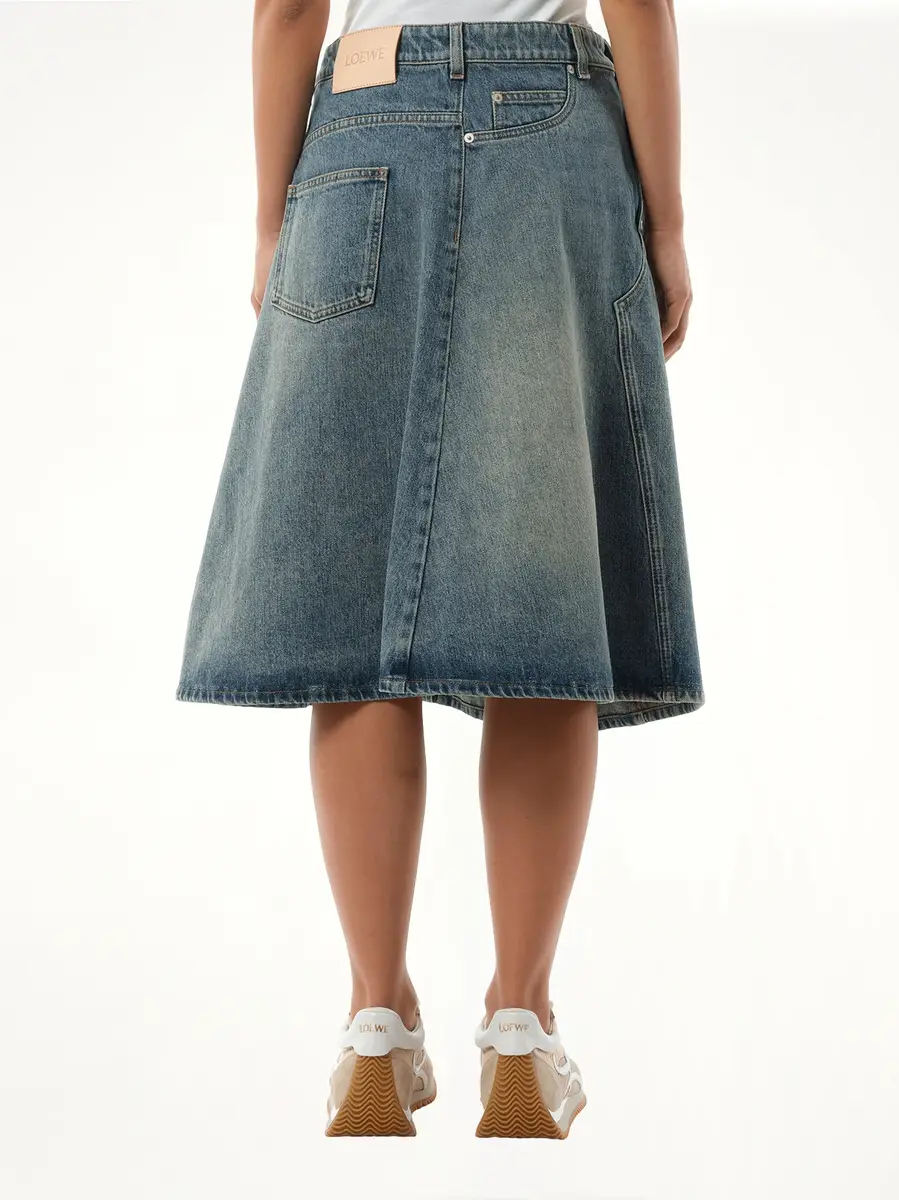 Loewe Deconstructed Skirt in Washed Denim | Thumbnail 6