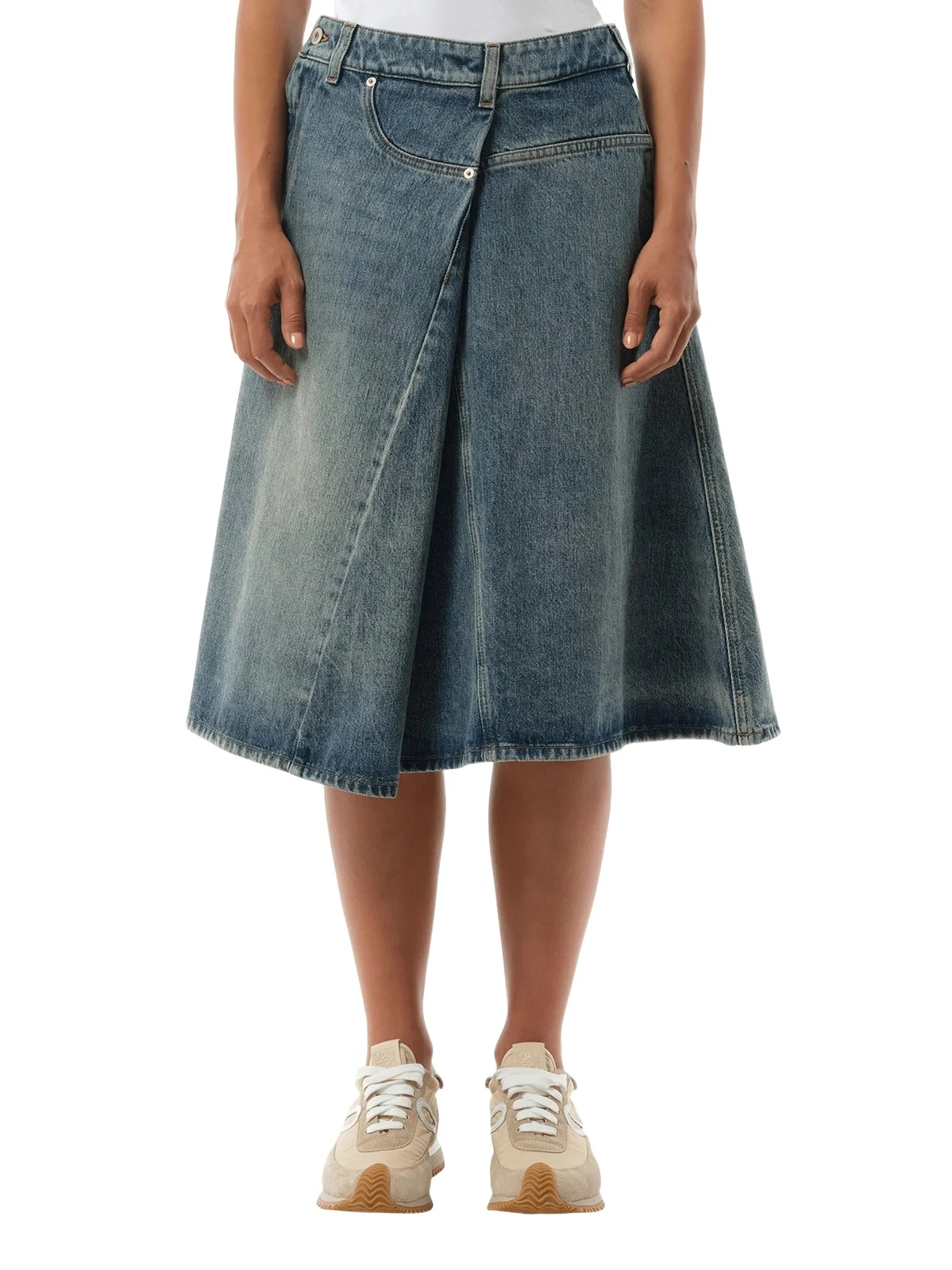 Loewe Deconstructed Skirt in Washed Denim