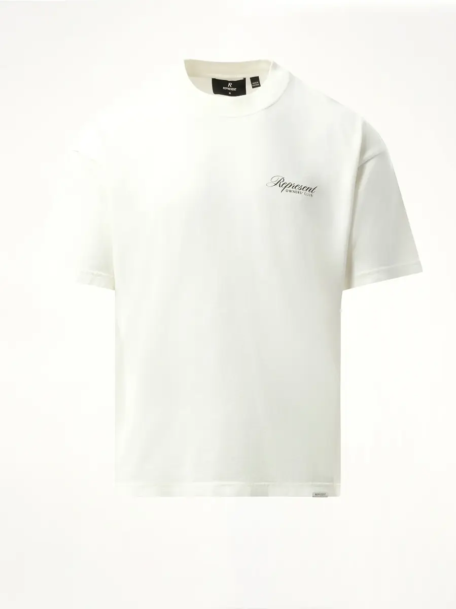 Represent Represent Owners Club Script T-shirt in Flat White | Thumbnail 3