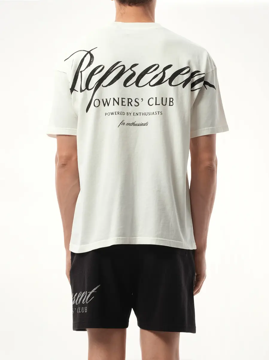 Represent Represent Owners Club Script T-shirt in Flat White | Thumbnail 6