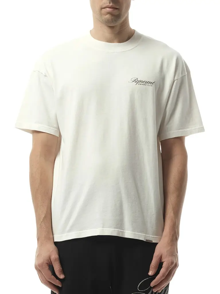 Represent Represent Owners Club Script T-shirt in Flat White