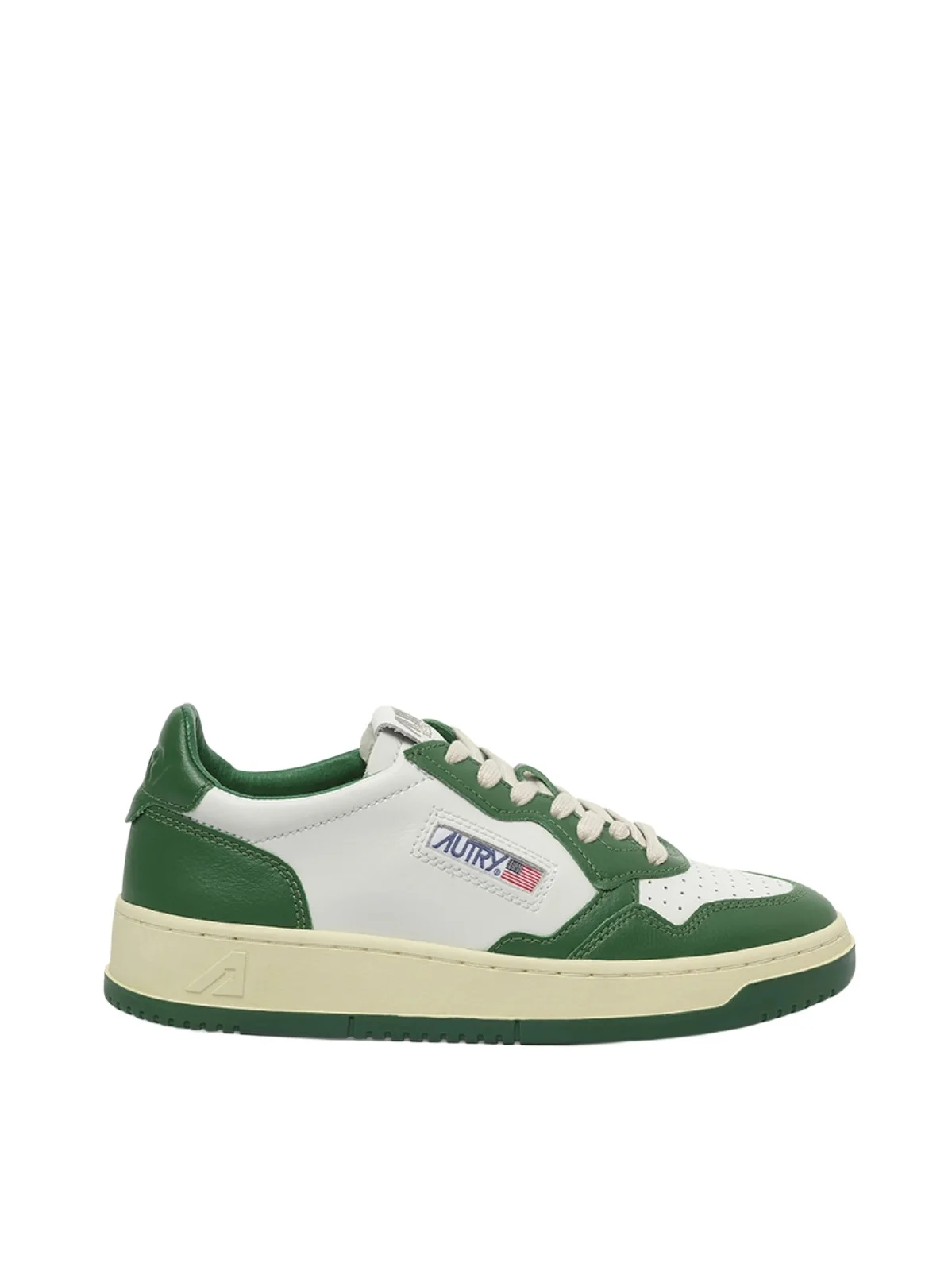 Autry Medalist Low Bicolour Sneakers in White/green