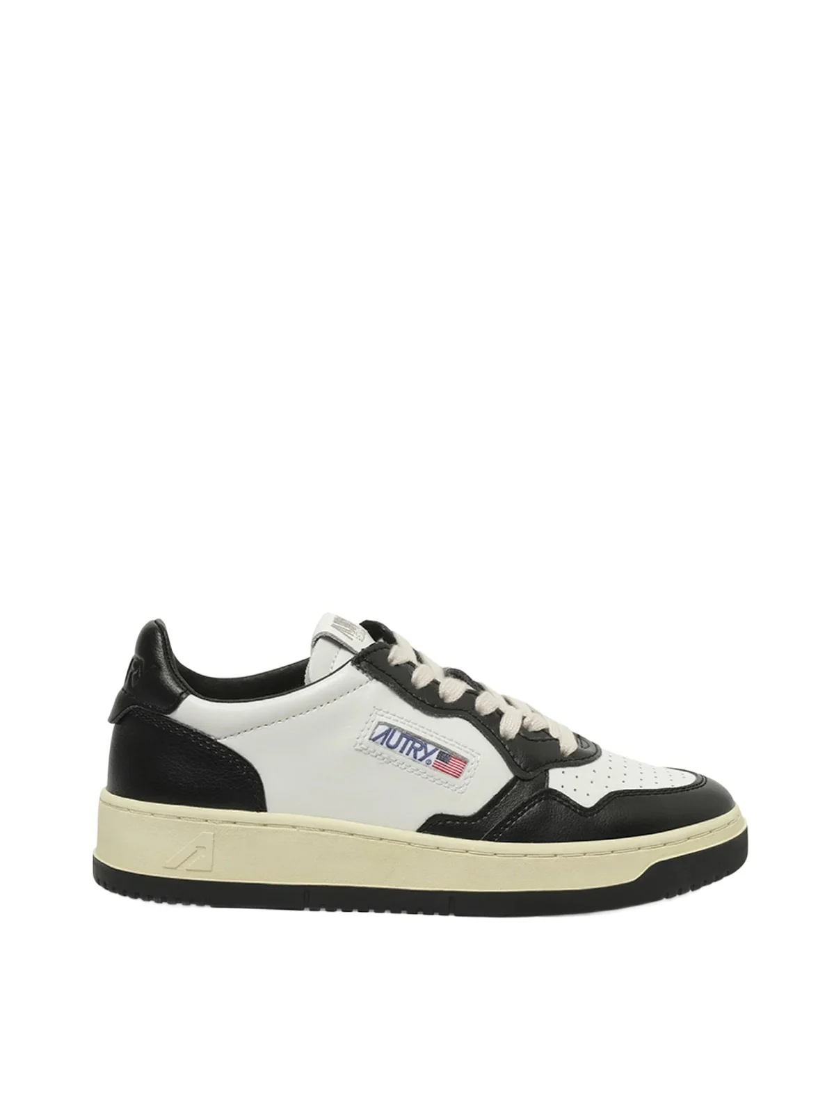 Autry Medalist Low Bicolour Sneakers in White/black