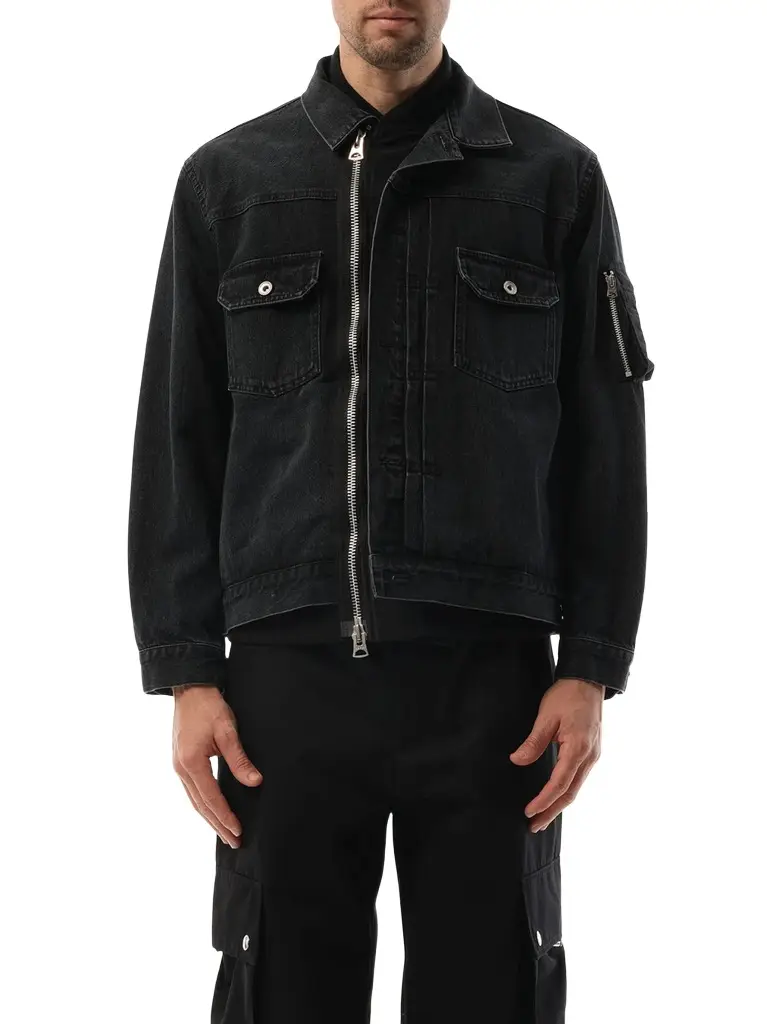 Sacai Denim Nylon Double Jacket | Image 1 Sacai Denim Nylon Double Jacket | Image 1