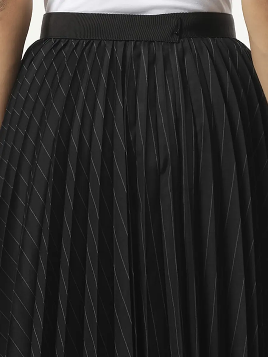 Sacai Spun Organza Skirt in Black Stripe | Thumbnail 2 Sacai Spun Organza Skirt in Black Stripe | Thumbnail 2