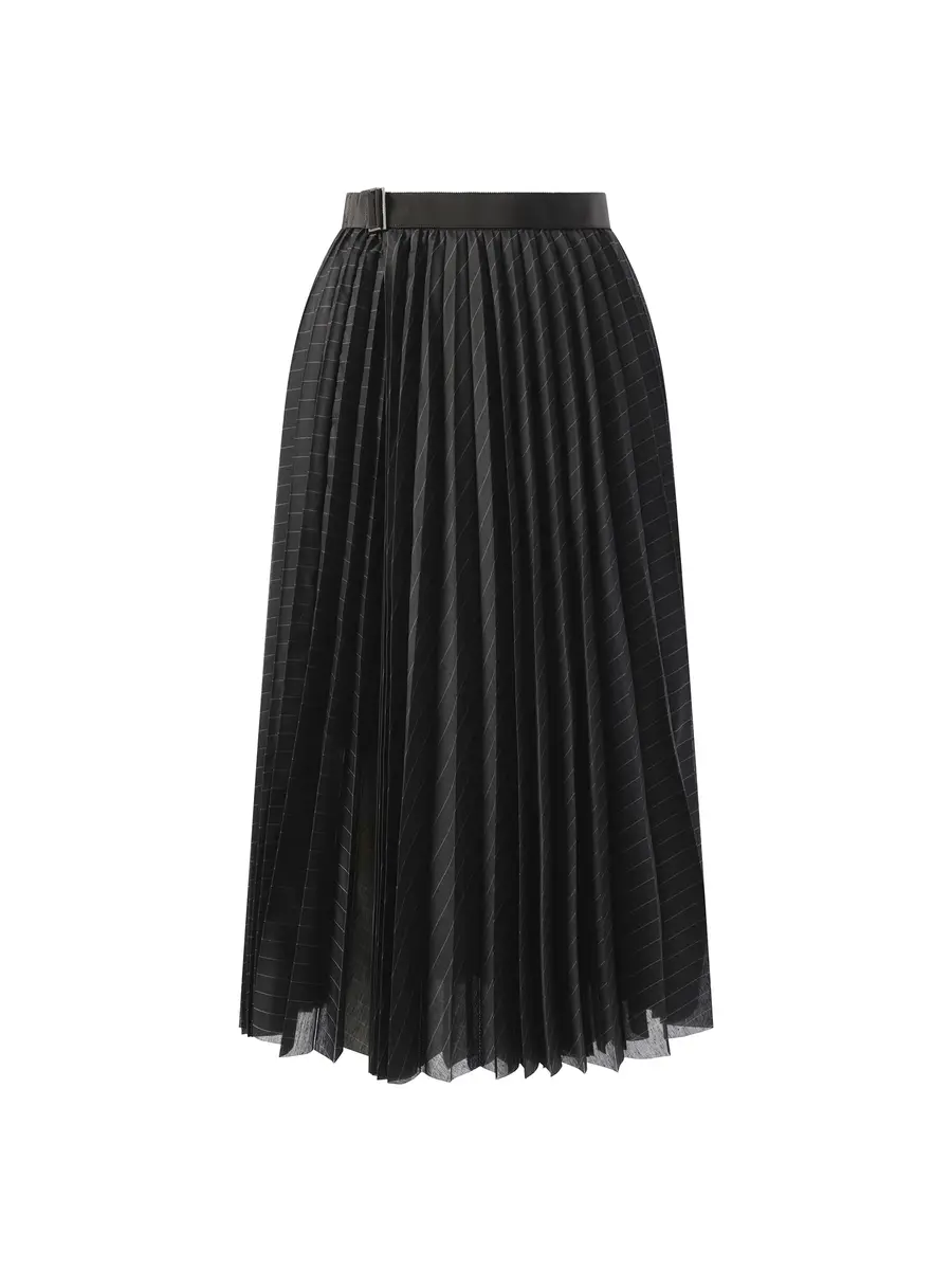 Sacai Spun Organza Skirt in Black Stripe | Thumbnail 3 Sacai Spun Organza Skirt in Black Stripe | Thumbnail 3