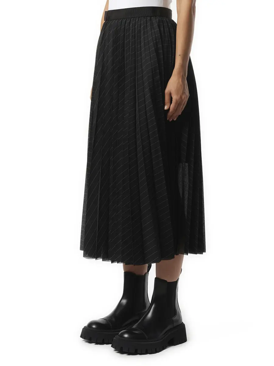 Sacai Spun Organza Skirt in Black Stripe | Thumbnail 5 Sacai Spun Organza Skirt in Black Stripe | Thumbnail 5