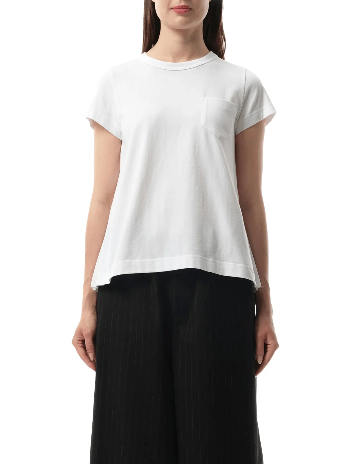 Cotton Poplin x Jersey T-shirt in White/off White Cotton Poplin x Jersey T-shirt in White/off White