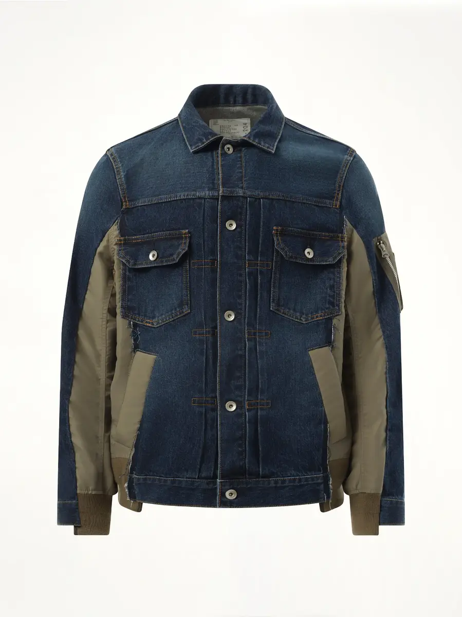 Sacai Denim Nylon Twill Jacket | Thumbnail 3 Sacai Denim Nylon Twill Jacket | Thumbnail 3