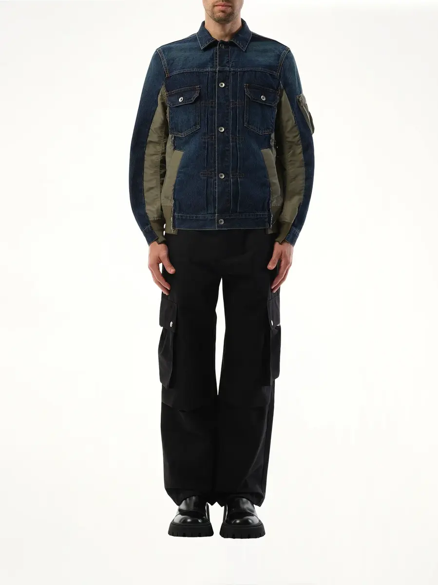 Sacai Denim Nylon Twill Jacket | Thumbnail 4 Sacai Denim Nylon Twill Jacket | Thumbnail 4