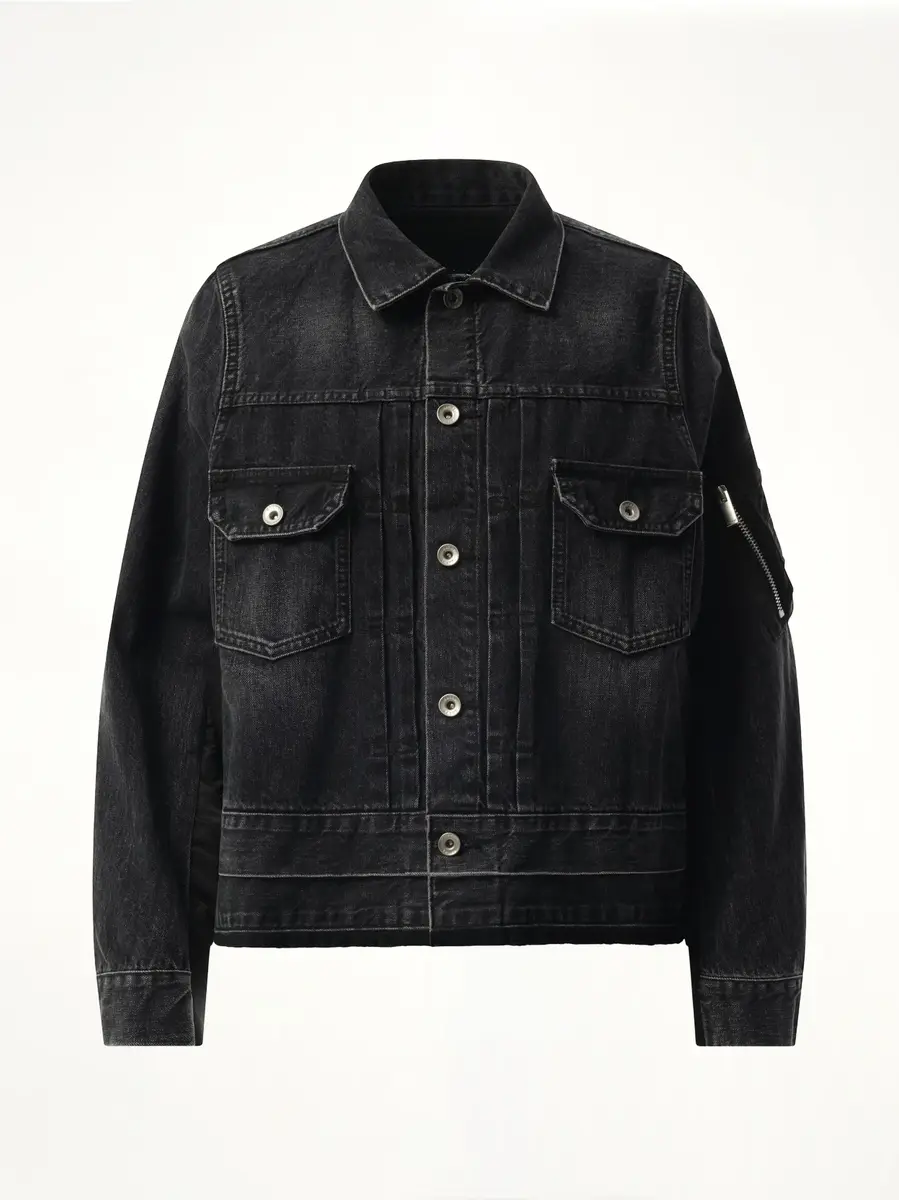 Sacai Denim Nylon Twill Jacket | Thumbnail 3 Sacai Denim Nylon Twill Jacket | Thumbnail 3