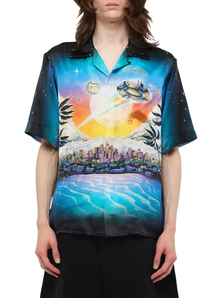 Casablanca La Premonition Cuban Collar Shirt | Image 1 Casablanca La Premonition Cuban Collar Shirt | Image 1