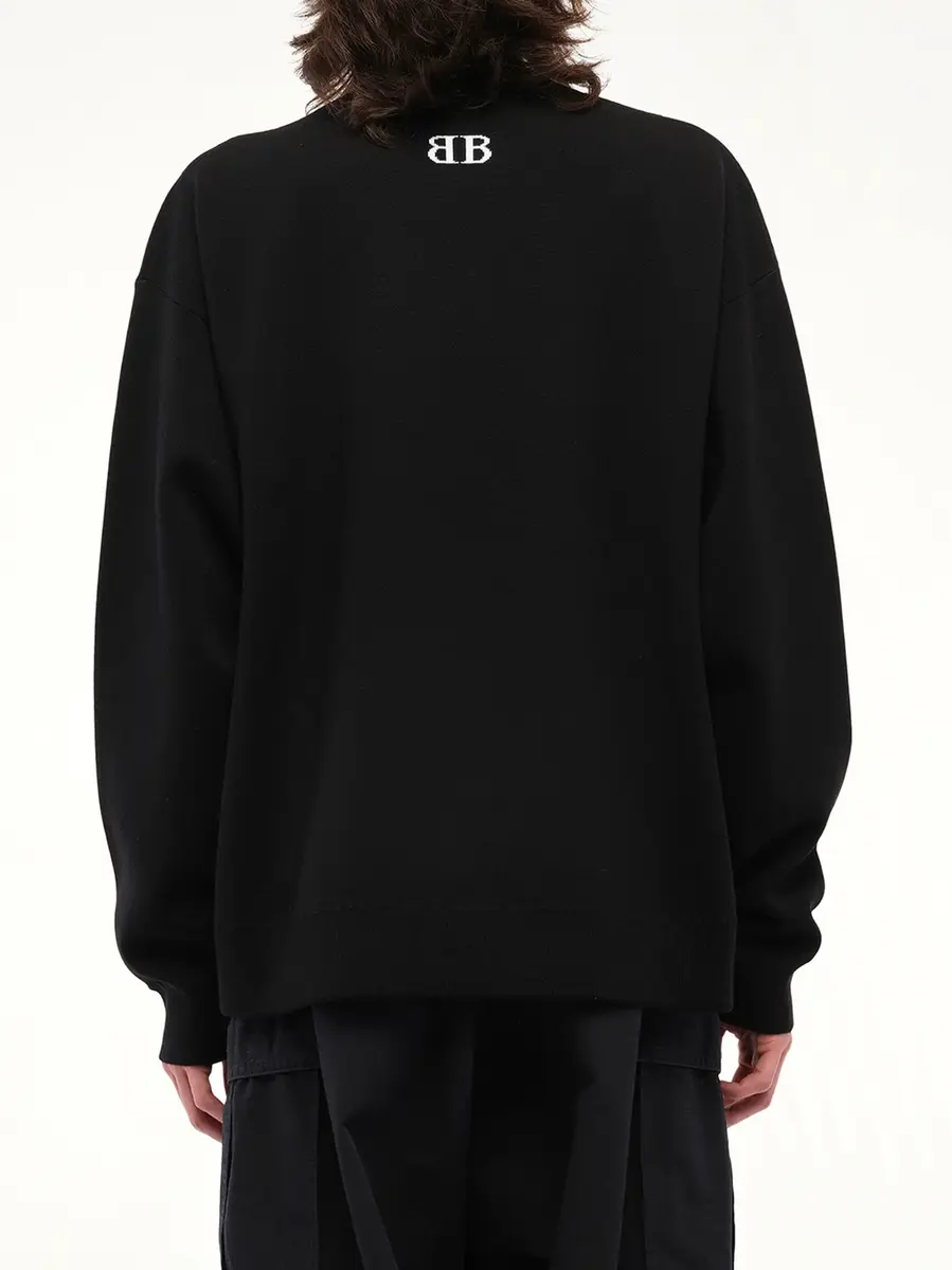 Balenciaga Crewneck Sweater in Black/white Black | Thumbnail 6 Balenciaga Crewneck Sweater in Black/white Black | Thumbnail 6
