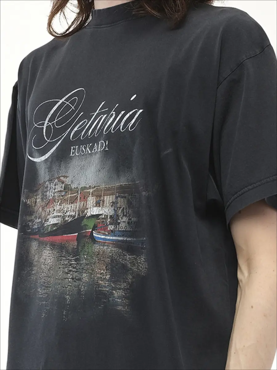 Balenciaga Getaria Oversized T-shirt in Faded Washed Black | Thumbnail 2 Balenciaga Getaria Oversized T-shirt in Faded Washed Black | Thumbnail 2