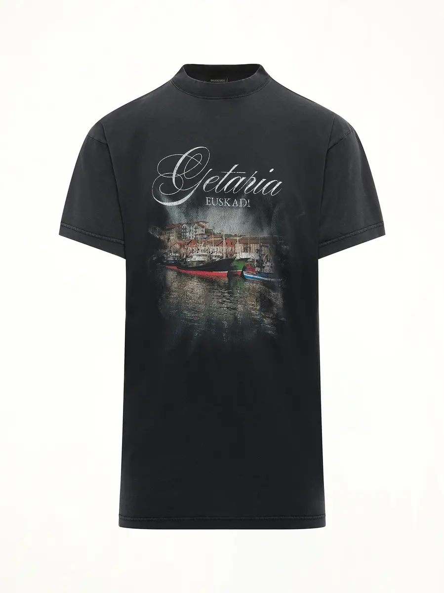 Balenciaga Getaria Oversized T-shirt in Faded Washed Black | Thumbnail 3 Balenciaga Getaria Oversized T-shirt in Faded Washed Black | Thumbnail 3