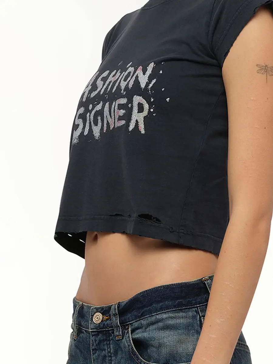Balenciaga Shrunk T-shirt in Faded Washed Black | Thumbnail 2