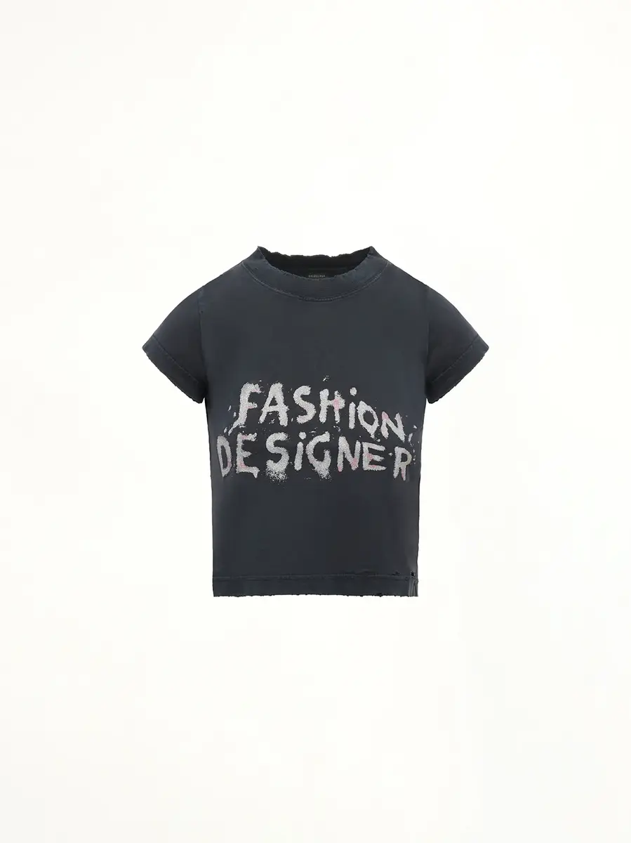 Balenciaga Shrunk T-shirt in Faded Washed Black | Thumbnail 3