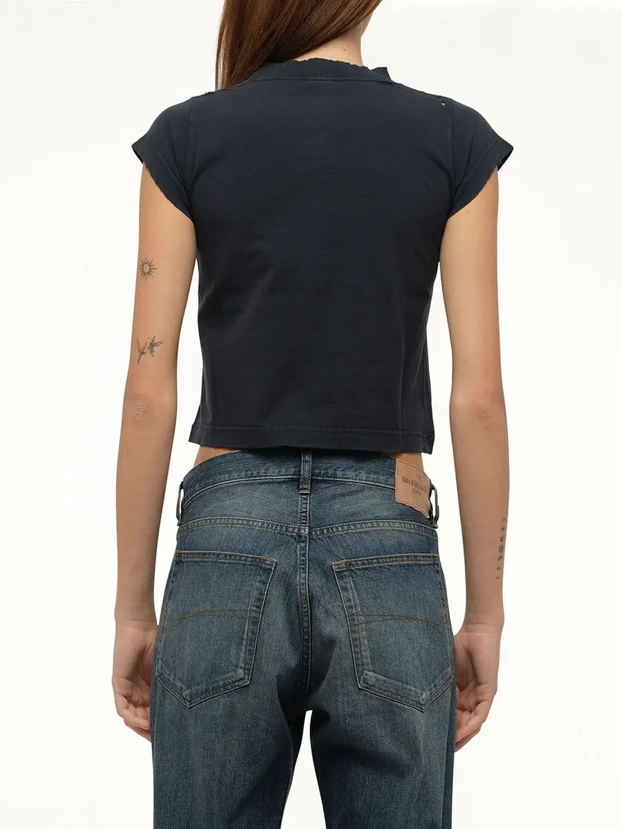 Balenciaga Shrunk T-shirt in Faded Washed Black | Thumbnail 6
