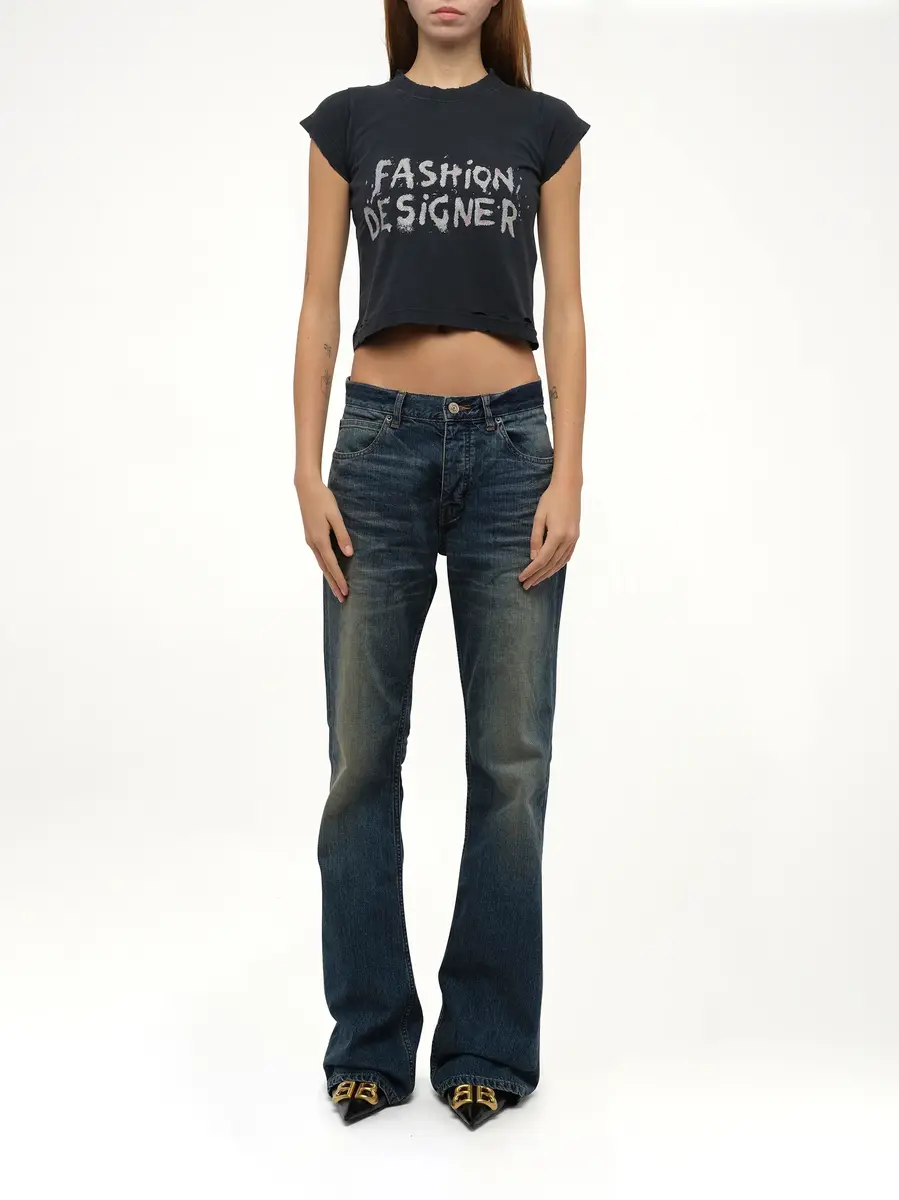 Balenciaga Shrunk T-shirt in Faded Washed Black | Thumbnail 7