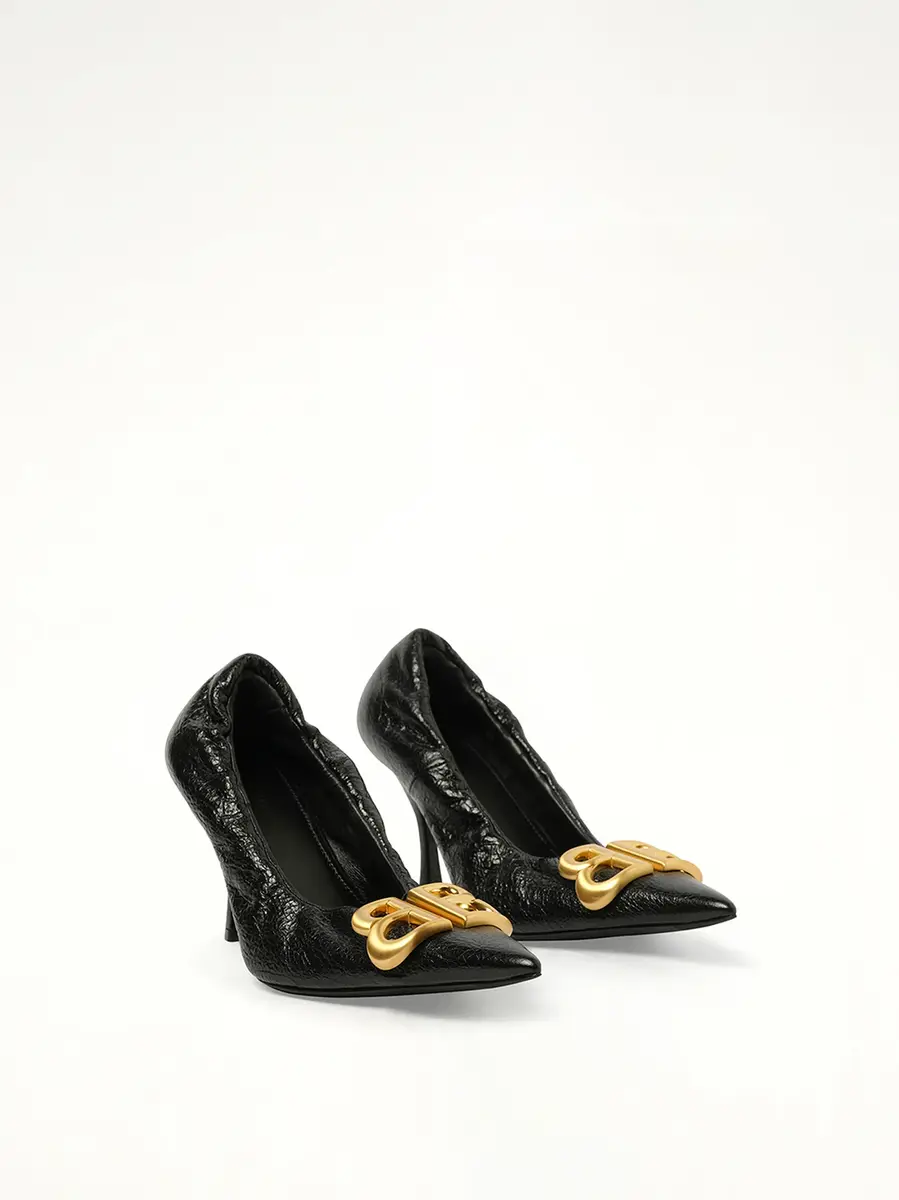 Balenciaga Monaco Pump BB H90 in Black/gold | Thumbnail 3 Balenciaga Monaco Pump BB H90 in Black/gold | Thumbnail 3