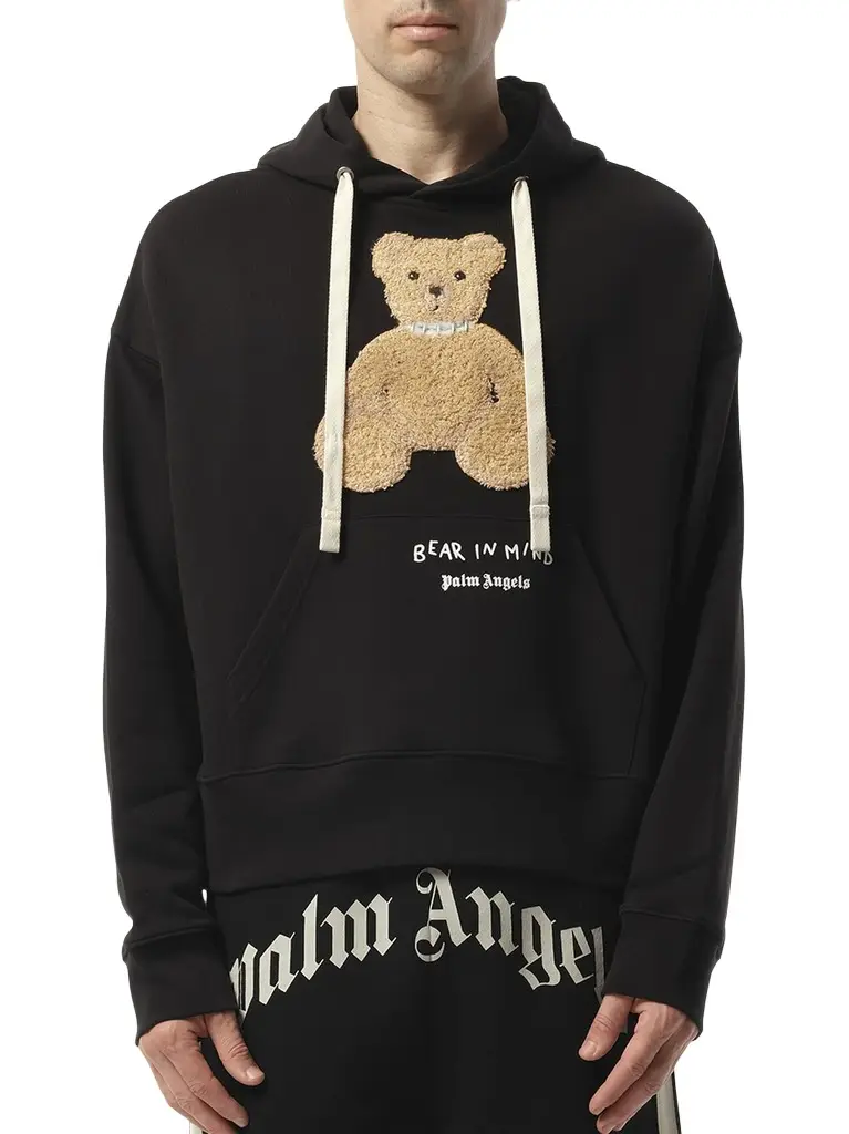 Palm Angels Bear in Mind Over Hoodie Black/brown Black | Image 1 Palm Angels Bear in Mind Over Hoodie Black/brown Black | Image 1
