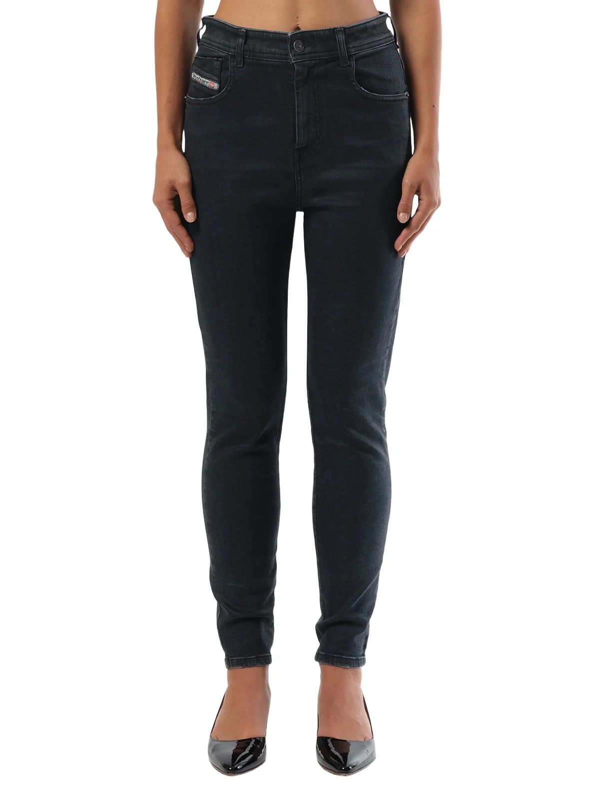 Diesel 1984 Slandy High Jeans in Washed Black