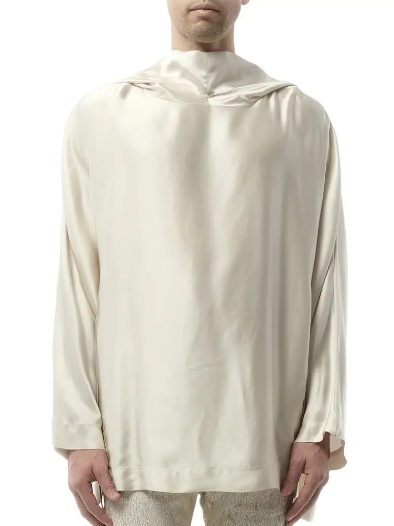 Rick Owens Hooded Tunic in Dinge White