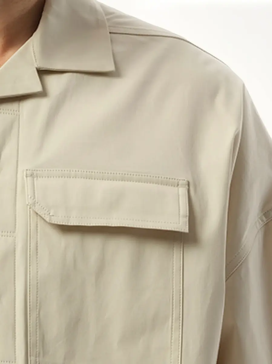 Rick Owens Magnum Tommy Shirt in Dinge White | Thumbnail 2 Rick Owens Magnum Tommy Shirt in Dinge White | Thumbnail 2