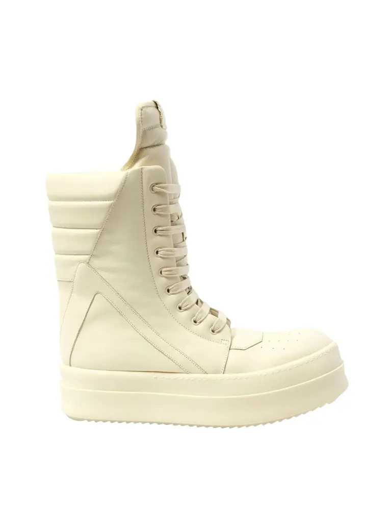 Rick Owens Mega Geobasket in Milk/milk White | Image 1 Rick Owens Mega Geobasket in Milk/milk White | Image 1