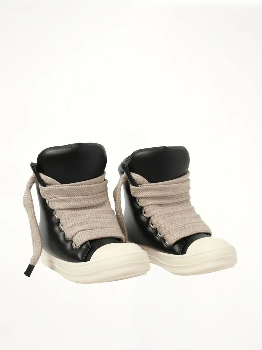 Rick Owens Padded Jumbolaced Sneaker in Black/milk/milk Black | Thumbnail 3 Rick Owens Padded Jumbolaced Sneaker in Black/milk/milk Black | Thumbnail 3