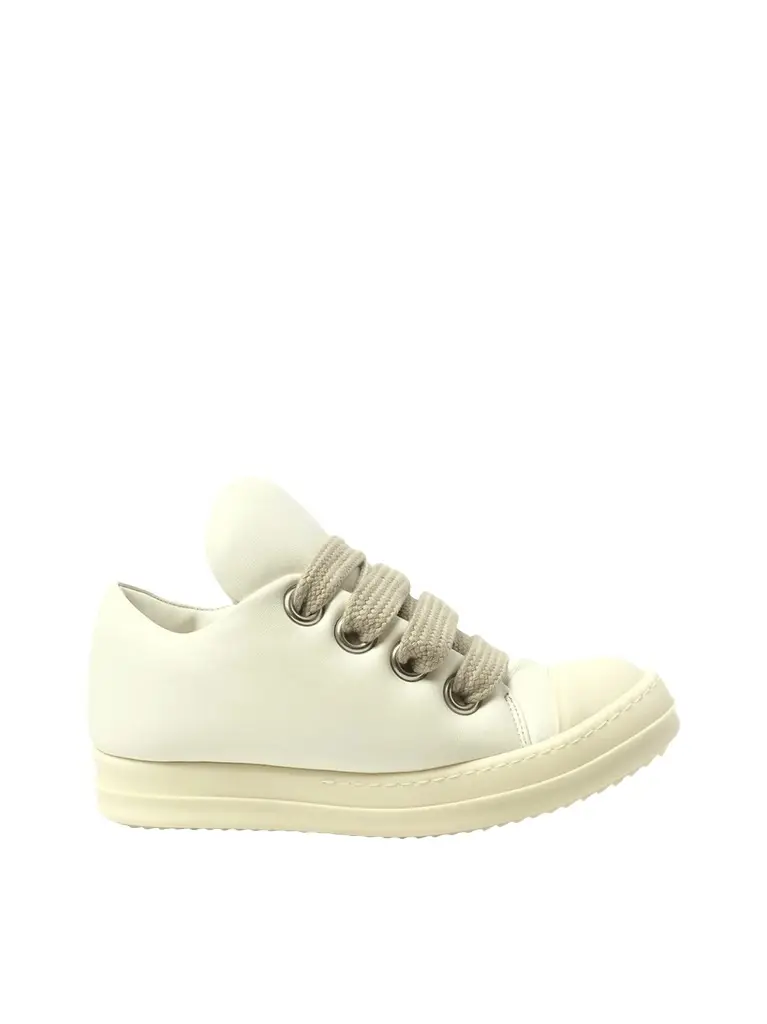 Rick Owens Padded Jumbolace Low Sneaks in Milk/milk/milk White | Image 1 Rick Owens Padded Jumbolace Low Sneaks in Milk/milk/milk White | Image 1