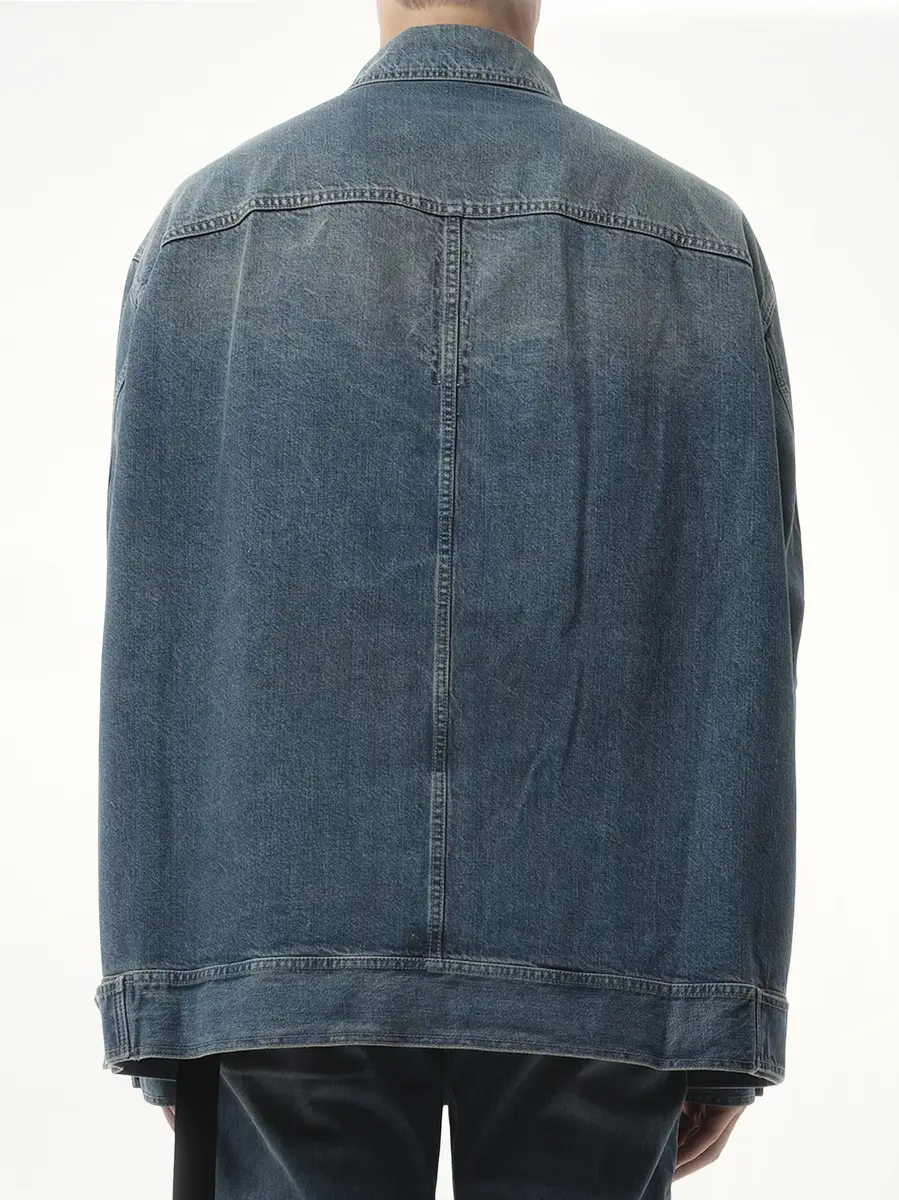 RICK OWENS DRKSHDW Jumbo Worker Jacket in Washed Indigo | Thumbnail 6 RICK OWENS DRKSHDW Jumbo Worker Jacket in Washed Indigo | Thumbnail 6