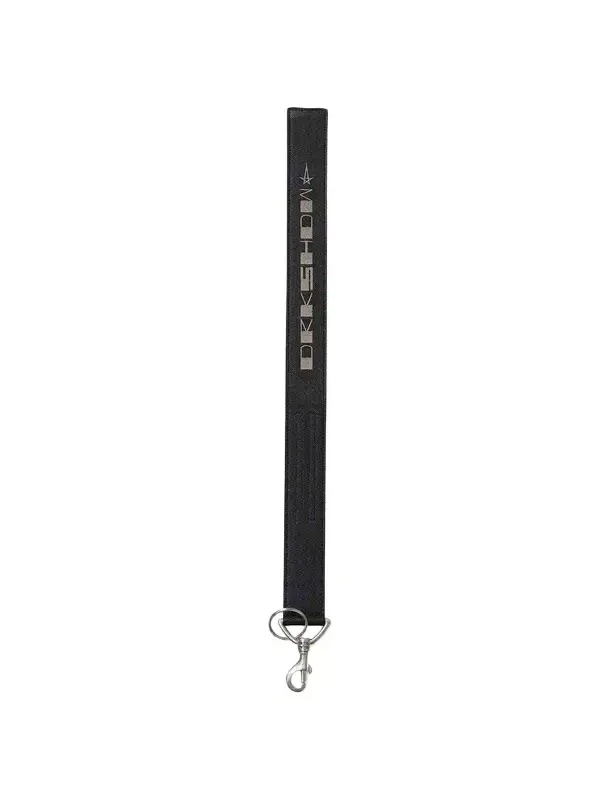 RICK OWENS DRKSHDW Drkshdw Denim Keychain in Black Wax/pearl