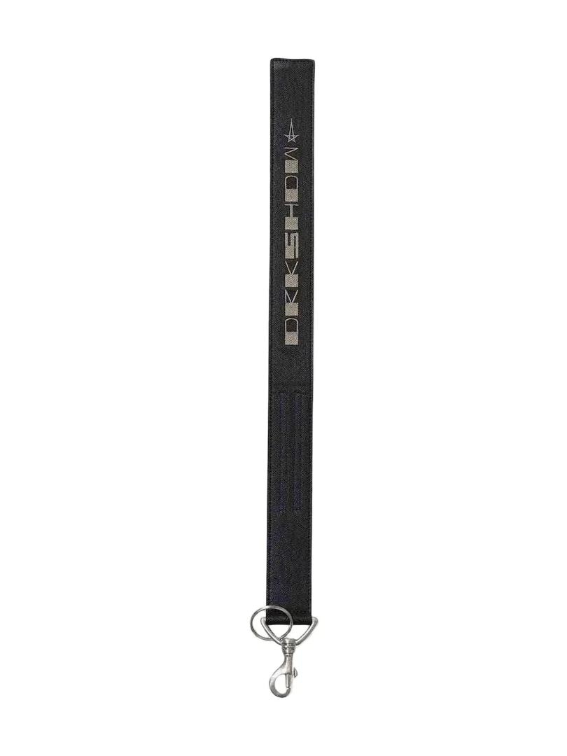 RICK OWENS DRKSHDW Drkshdw Denim Keychain in Black Wax/pearl