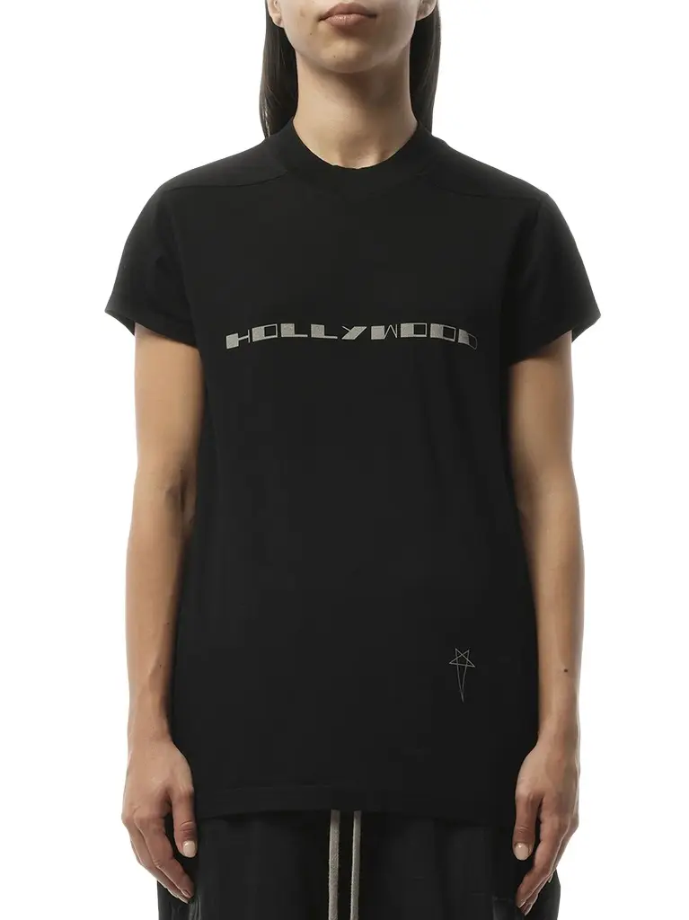RICK OWENS DRKSHDW Hollywood Small Level T in Black/pearl Black | Image 1 RICK OWENS DRKSHDW Hollywood Small Level T in Black/pearl Black | Image 1