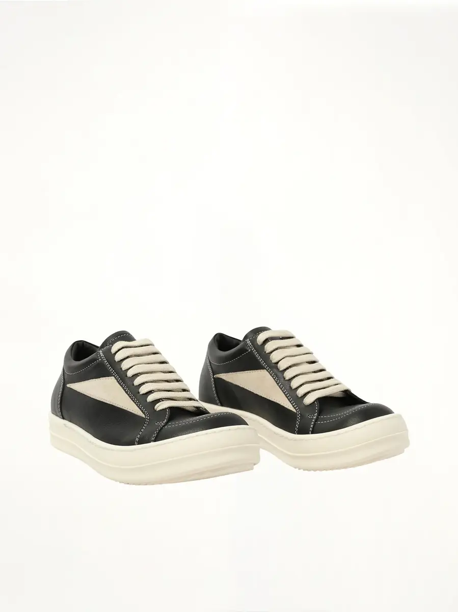 Rick Owens Vintage Sneaks in Black/milk Black | Thumbnail 3