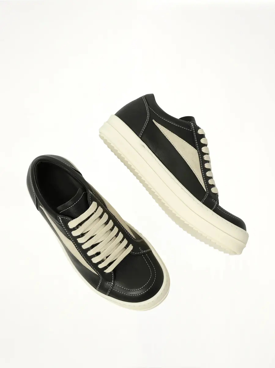 Rick Owens Vintage Sneaks in Black/milk Black | Thumbnail 4