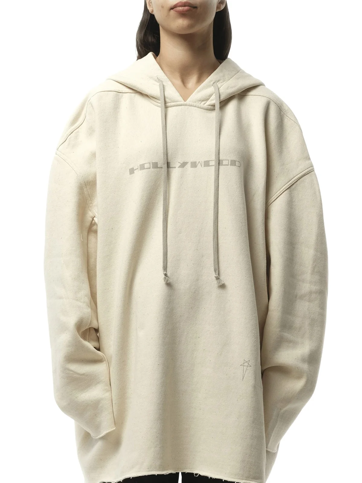 RICK OWENS DRKSHDW Hollywood Peter Hoodie in Natural/pearl