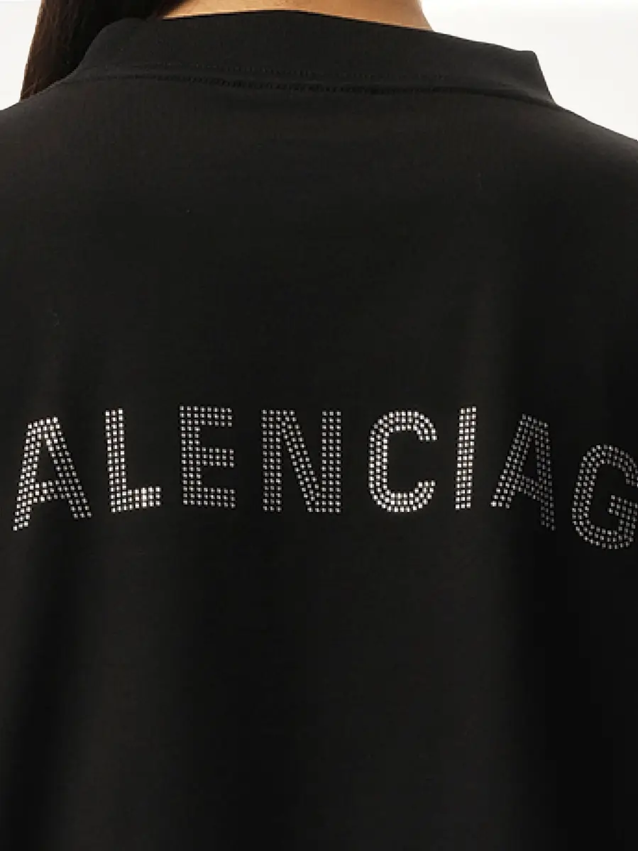 Balenciaga Paris Strass Cropped T-shirt | Thumbnail 2 Balenciaga Paris Strass Cropped T-shirt | Thumbnail 2