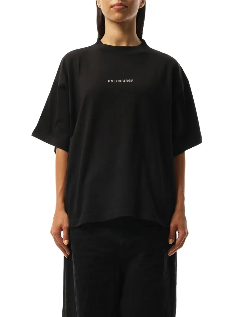 Balenciaga Paris Strass Cropped T-shirt | Image 1 Balenciaga Paris Strass Cropped T-shirt | Image 1