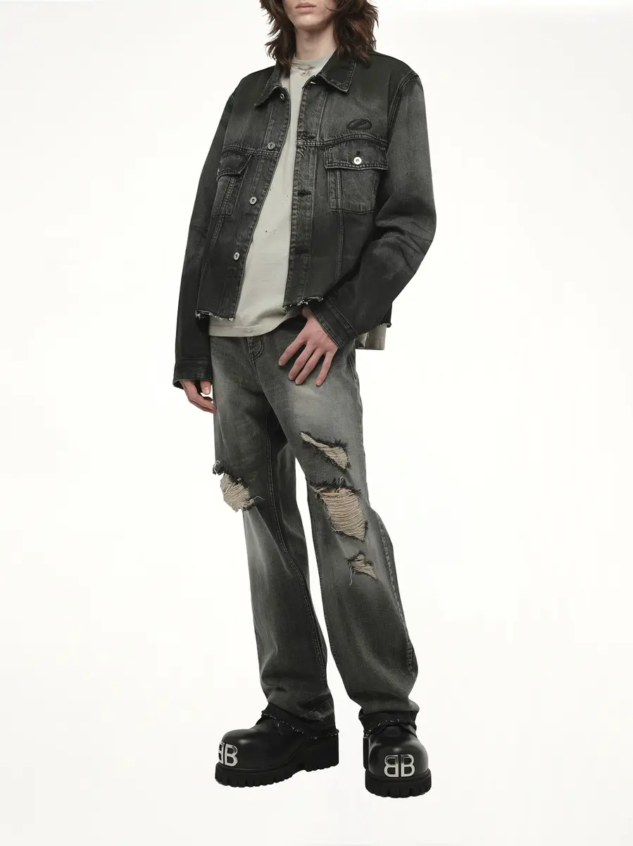 We11Done Dark-spray Detail Denim Jacket | Thumbnail 4