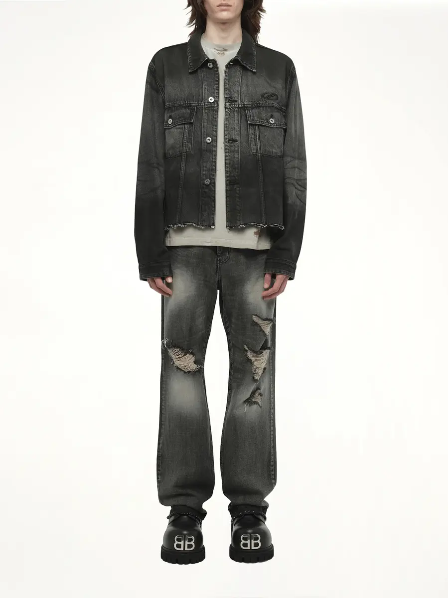 We11Done Dark-spray Detail Denim Jacket | Thumbnail 7