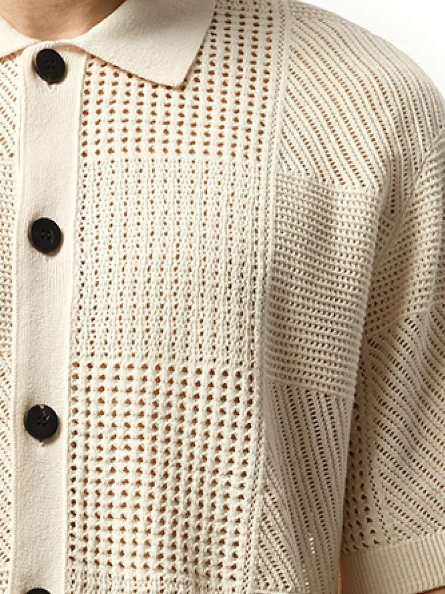 WOOYOUNGMI Crochet Shirt in Ivory | Thumbnail 2 WOOYOUNGMI Crochet Shirt in Ivory | Thumbnail 2